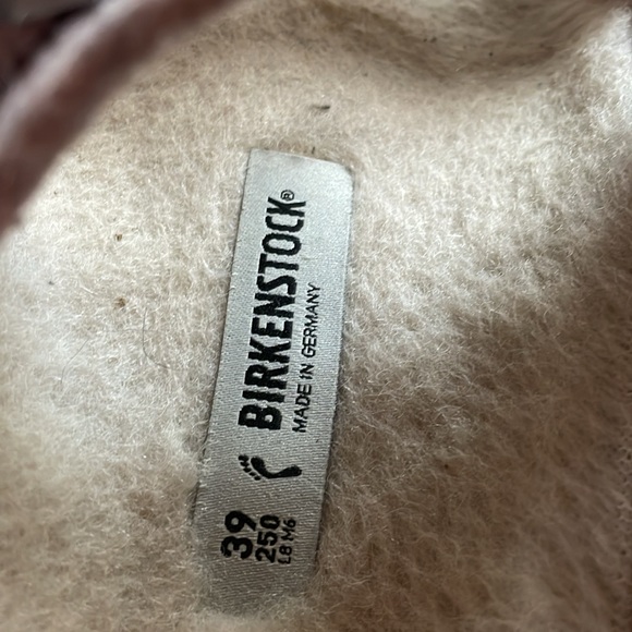 Women's Birkenstock Arizona Rivet PINK Wool Shearling Sandals Sz EUR 39/US 8 - Picture 11 of 11